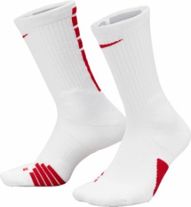 ナイキ メンズ 靴下 アンダーウェア Nike Elite Basketball Crew Socks White/UnivRed/UnivRed