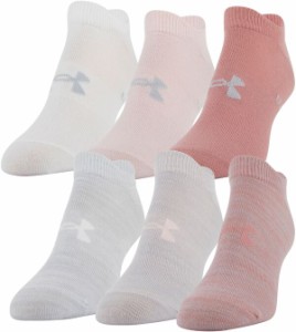 アンダーアーマー レディース 靴下 アンダーウェア Under Armour Women's Essential 2.0 No Show Socks - 6 Pack Pink Clay