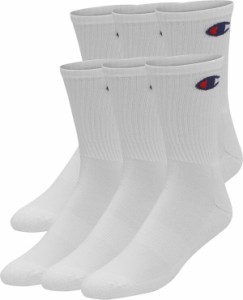 チャンピオン レディース 靴下 アンダーウェア Champion Men's Crew Socks - 6 Pack White