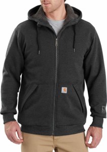 カーハート メンズ パーカー・スウェット アウター Carhartt Men's Rain Defender Rockland Sherpa-Lined Hooded Sweatshirt Carbon Heat