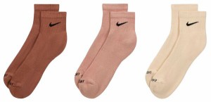 ナイキ レディース 靴下 アンダーウェア Nike Everyday Plus Cushion Ankle Training Socks - 3 Pack Mineral Clay/Mnrl Clay/Wh