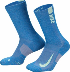 ナイキ メンズ 靴下 アンダーウェア Nike Multiplier Crew Socks - 2 Pack Photo Blue/Vapor Green