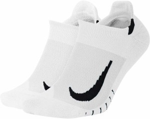 ナイキ メンズ 靴下 アンダーウェア Nike Multiplier Running No-Show Socks 2-Pack White