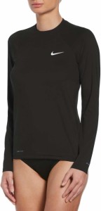 ナイキ レディース トップのみ 水着 Nike Women's Essential Long Sleeve Rash Guard Black