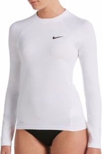 ナイキ レディース トップのみ 水着 Nike Women's Essential Long Sleeve Rash Guard White
