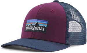 パタゴニア メンズ 帽子 アクセサリー Patagonia Men's P-6 Logo Trucker Hat Night Plum