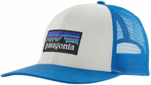 パタゴニア メンズ 帽子 アクセサリー Patagonia Men's P-6 Logo Trucker Hat White/Vessel Blue