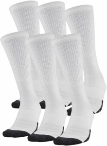 アンダーアーマー レディース 靴下 アンダーウェア Under Armour Adult Performance Tech Crew Socks 6 Pack White