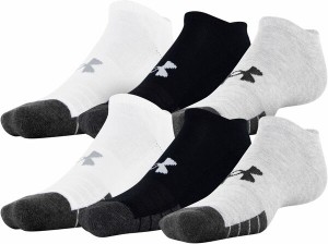 アンダーアーマー レディース 靴下 アンダーウェア Under Armour Adult Performance Tech No Show Socks - 6 Pack Grey/White/Black