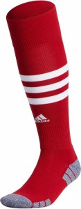 アディダス メンズ 靴下 アンダーウェア adidas 3-Stripe Hoop Soccer Socks Red