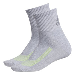 アディダス メンズ 靴下 アンダーウェア adidas Women's Superlite Quarter Socks 2 Pack Grey/Yellow