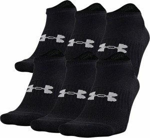 アンダーアーマー メンズ 靴下 アンダーウェア Under Armour Men's Golf Cotton No Show Socks - 6 Pack Black