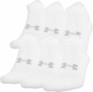 アンダーアーマー メンズ 靴下 アンダーウェア Under Armour Men's Golf Cotton No Show Socks - 6 Pack White