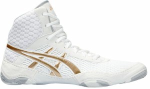 アシックス メンズ スニーカー シューズ ASICS Women's MatBlazer Wrestling Shoes White/Gold