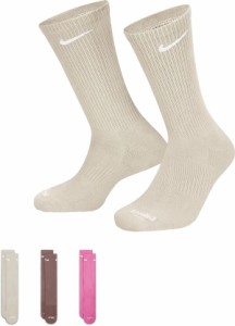 ナイキ レディース 靴下 アンダーウェア Nike Dri-FIT Everyday Plus Cushion Crew Socks - 3 Pack Orewood/Smokey Mauve/Pink