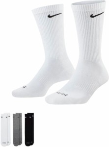 ナイキ レディース 靴下 アンダーウェア Nike Dri-FIT Everyday Plus Cushion Crew Socks - 3 Pack White/Black/Gray