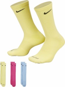 ナイキ レディース 靴下 アンダーウェア Nike Dri-FIT Everyday Plus Cushion Crew Socks - 3 Pack Yellow/Pink/Blue