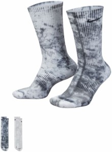 ナイキ レディース 靴下 アンダーウェア Nike Everyday Plus Cushioned Tie-Dye Crew Socks - 2 Pack Black/Light Smoke Grey