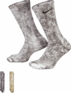 ナイキ レディース 靴下 アンダーウェア Nike Everyday Plus Cushioned Tie-Dye Crew Socks - 2 Pack Grey/Olive