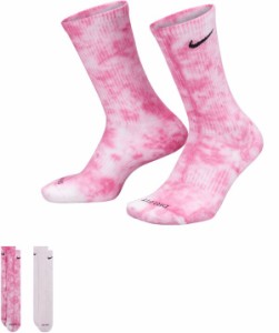 ナイキ レディース 靴下 アンダーウェア Nike Everyday Plus Cushioned Tie-Dye Crew Socks - 2 Pack Pink/Fuschia