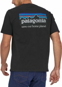パタゴニア メンズ Tシャツ トップス Patagonia Men's P-6 Mission Organic T-Shirt Ink Black