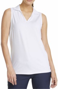 プーマ レディース ポロシャツ トップス PUMA Women's CLOUDSPUN Coast Sleeveless Golf Polo Bright White