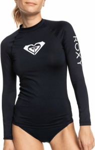 ロキシー レディース トップのみ 水着 Roxy Women's Whole Hearted Long Sleeve Rashguard Anthracite