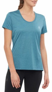 サロモン レディース Tシャツ トップス Salomon Women's Agile Short Sleeve T-Shirt Mallard Blue