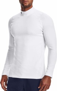 アンダーアーマー メンズ シャツ トップス Under Armour Men's ColdGear Armour Fitted Mock White/Black