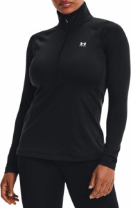 アンダーアーマー レディース シャツ トップス Under Armour Women's UA Authentics ColdGear Zip Top Black