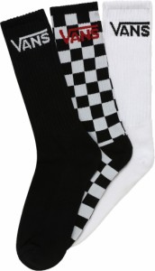 バンズ メンズ 靴下 アンダーウェア Vans Classic Crew Socks - 3 Pack Black/Checkerboard