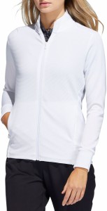 アディダス レディース ジャケット・ブルゾン アウター adidas Women's Textured Full Zip Golf Jacket White