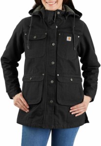 カーハート レディース ジャケット・ブルゾン アウター Carhartt Women's Loose Fit Weathered Duck Coat Black