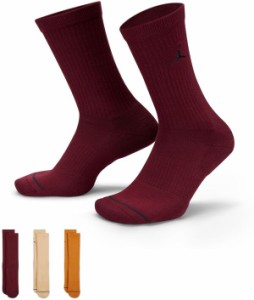 ジョーダン レディース 靴下 アンダーウェア Jordan Everyday Crew Socks - 3 Pack Cherrywood/Sesame/Chutney