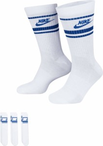 ナイキ メンズ 靴下 アンダーウェア Nike Men's Sportswear Everyday Essential Crew Socks 3 Pack White/Game Royal