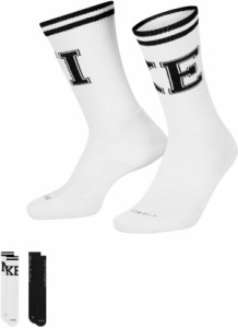 ナイキ レディース 靴下 アンダーウェア Nike Women's Everyday Cushion Crew Socks 2 Pack White/Black