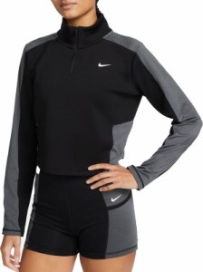 ナイキ レディース パーカー・スウェット アウター Nike Women's Dri-FIT Long Sleeve Zip Training Shirt Black