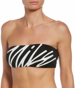 ナイキ レディース トップのみ 水着 Nike Women's Multi Logo Bandeau Bikini Top Black