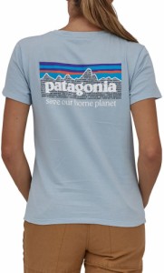 パタゴニア レディース シャツ トップス Patagonia Women's P-6 Mission Organic T-Shirt Steam Blue