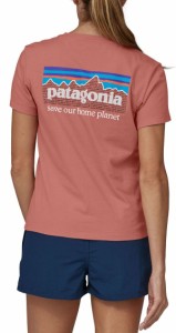 パタゴニア レディース シャツ トップス Patagonia Women's P-6 Mission Organic T-Shirt Sunfade Pink