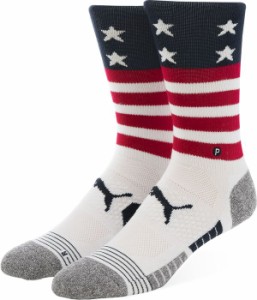 プーマ メンズ 靴下 アンダーウェア PUMA Tech Crew Golf Socks Navy/Red