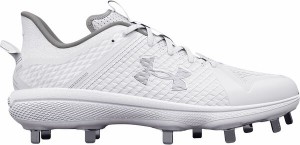 アンダーアーマー メンズ スニーカー シューズ Under Armour Men's Yard MT Metal Baseball Cleats White/Silver