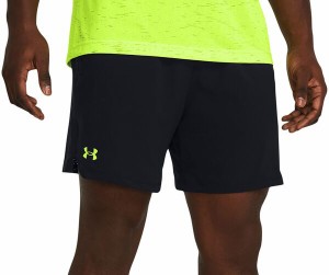 アンダーアーマー メンズ ハーフパンツ・ショーツ ボトムス Under Armour Men's Vanish Woven 6" Shorts Black/Black/Hi Vis Yellow