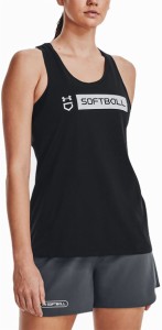 アンダーアーマー レディース タンクトップ トップス Under Armour Women's Softball Wordmark Bar Tank Black