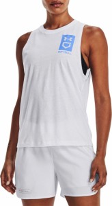 アンダーアーマー レディース タンクトップ トップス Under Armour Women's UA Softball Box Logo Tank Top White