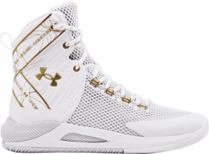 アンダーアーマー レディース スニーカー シューズ Under Armour Women's HOVR Highlight Ace Volleyball Shoes White/Gold