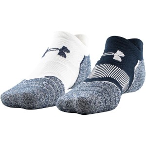 アンダーアーマー メンズ 靴下 アンダーウェア Under Armour Men's Elevated Performance No Show Tab Golf Socks Academy/White