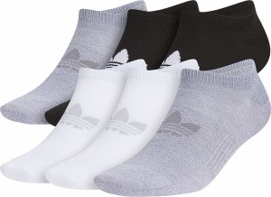 アディダス メンズ 靴下 アンダーウェア Adidas Unisex Originals Superlite 6-Pack No Show Sock Black/White/Grey