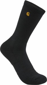 カーハート レディース 靴下 アンダーウェア Carhartt Men's Solid Logo Crew Socks - 2 Pack Black