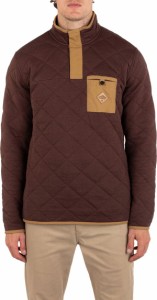 ハーレー メンズ ジャケット・ブルゾン アウター Hurley Middleton Quilted 1/4 Fleece Jacket Espresso